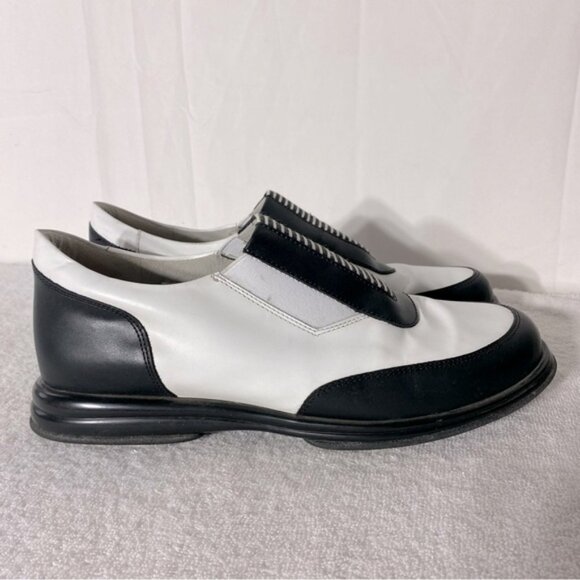 Sandbaggers Contour Fit Two Tone Black & White Allison Slip On Golf Shoes 11 - Picture 1 of 12
